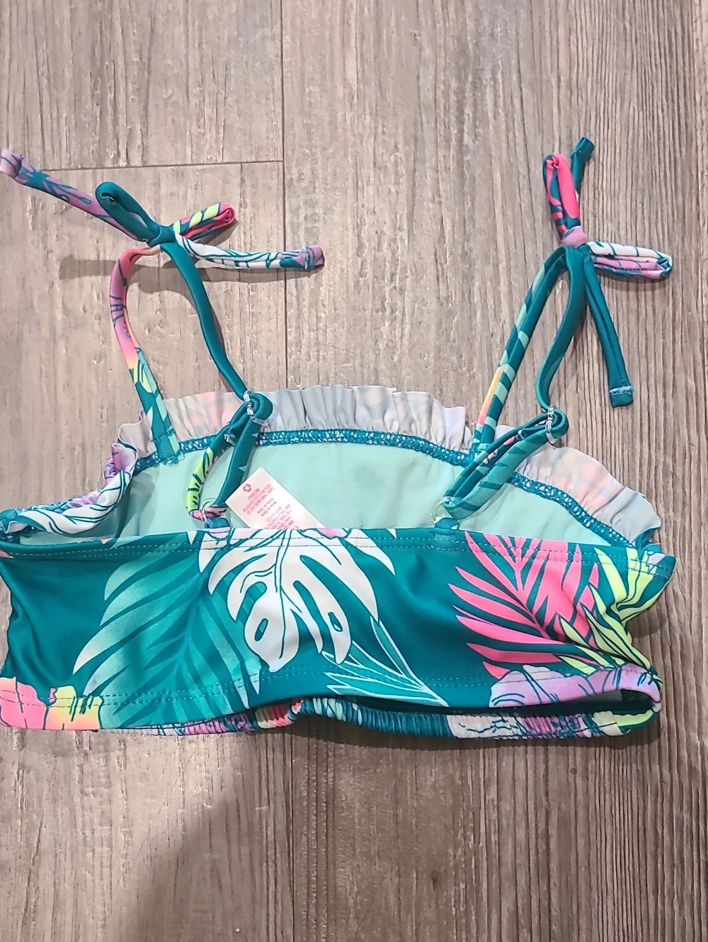 Justice Teal Floral Two-Piece Girls' Bikini Set Size Medium/10